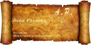 Ávéd Piroska névjegykártya